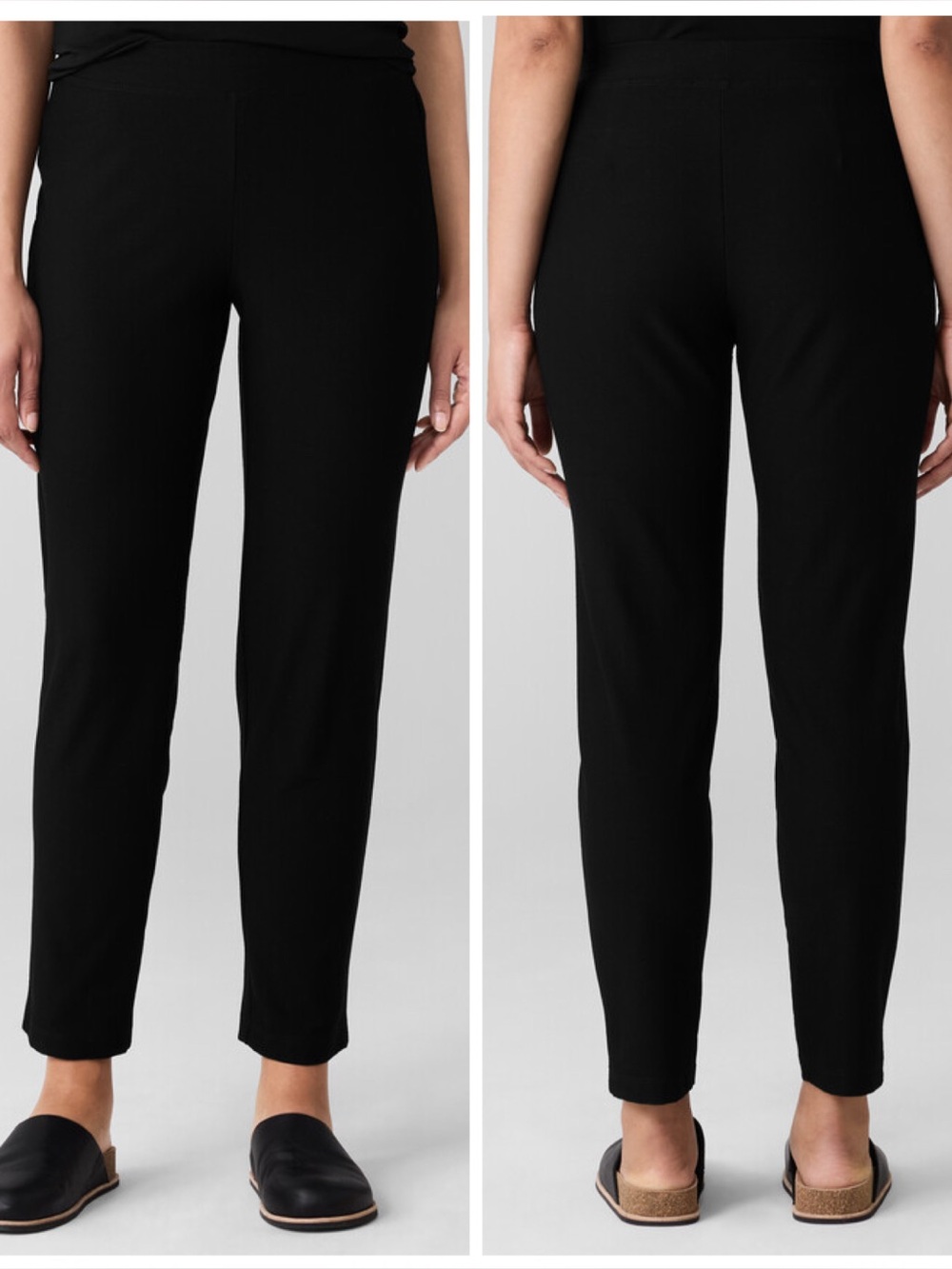 Eileen Fisher Washable Stretch Crepe Pants in Black